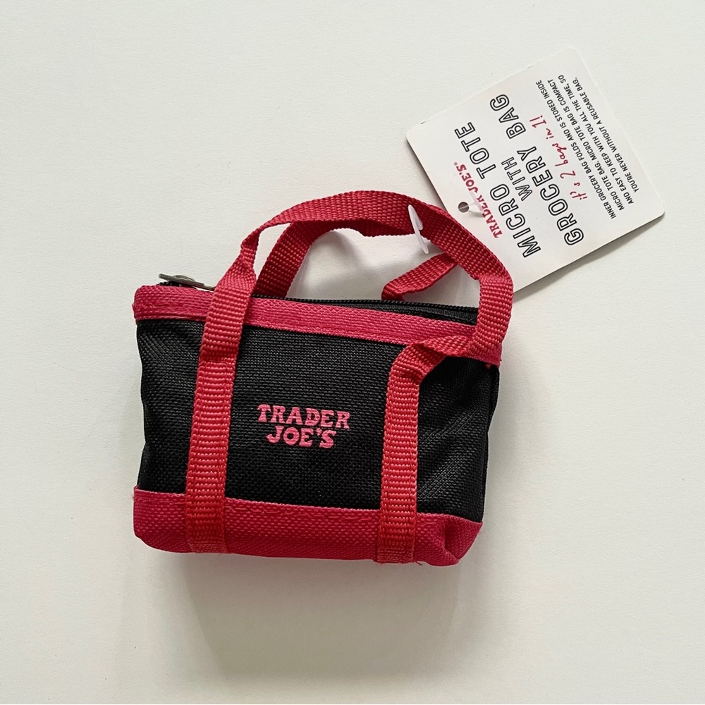 Trader Joe's Mini Micro Tote Bag - Black & Red